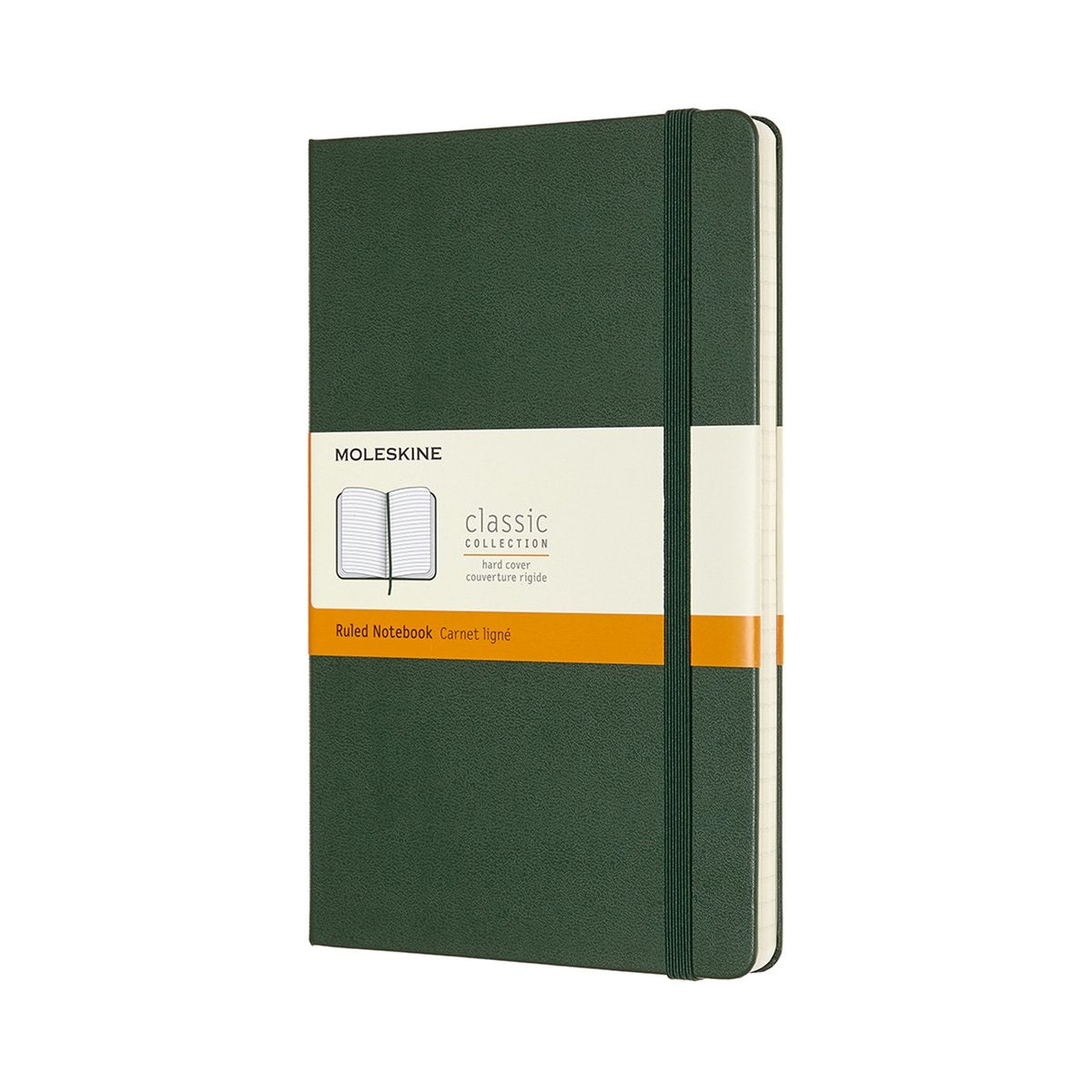 Taccuino classico Moleskine - grande - copertina rigida - a righe - verde mirto