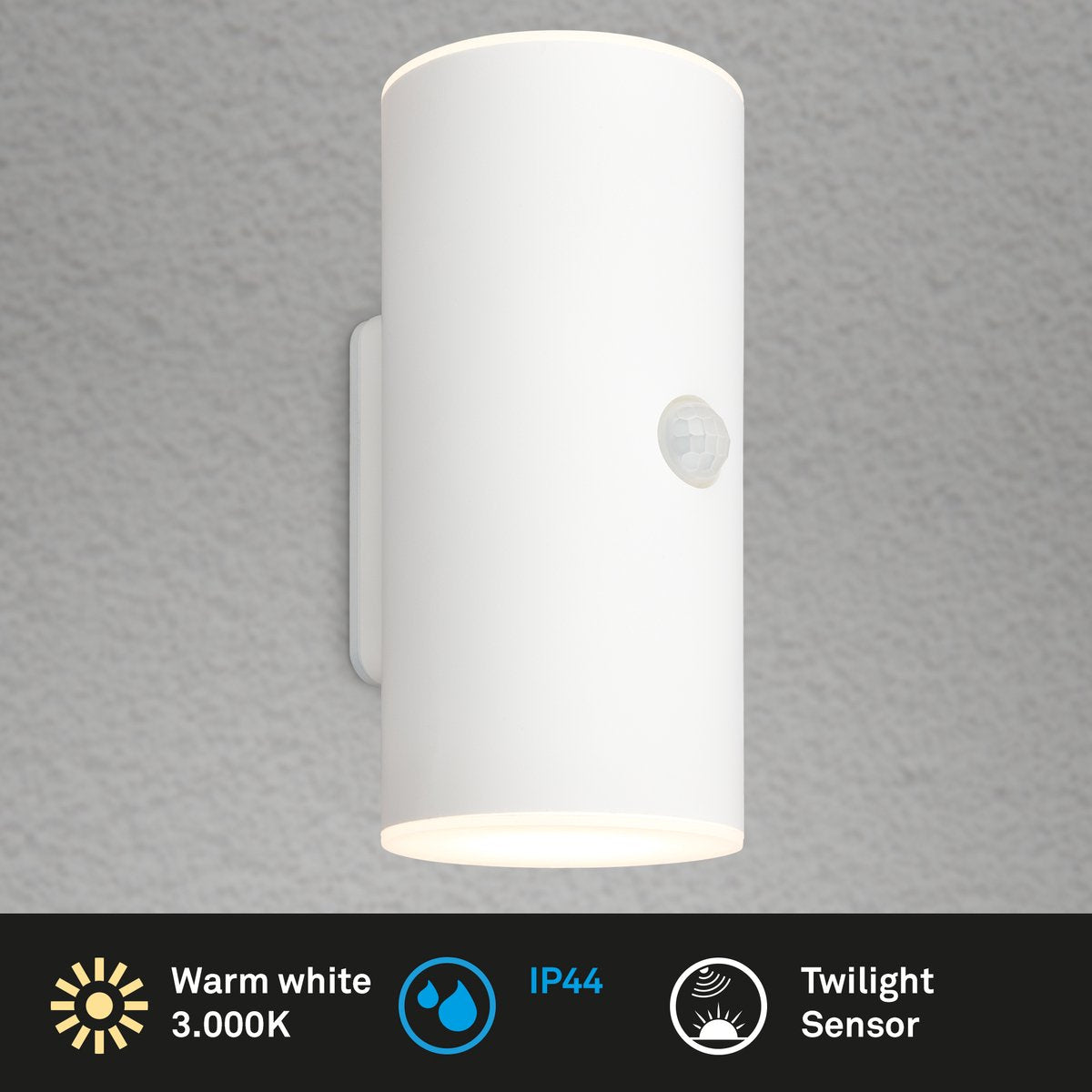 Briloner lima - lampe d'extérieur - buitenlamp met bewegingssensor - wandlamp oplaadbaar - usb - 15,5 x 7 x 8,5 cm - wit