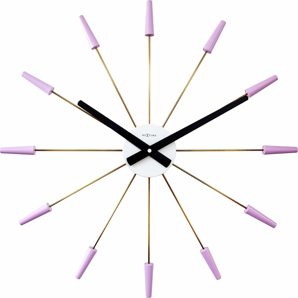 Nextime plug inn – wandklok – 58 cm – rvs – lavendel – stil