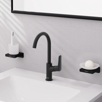 Hansgrohe Logis - miscelatore lavabo - funzionamento monocomando - senza scarico - 210mm - bocca girevole - nero opaco