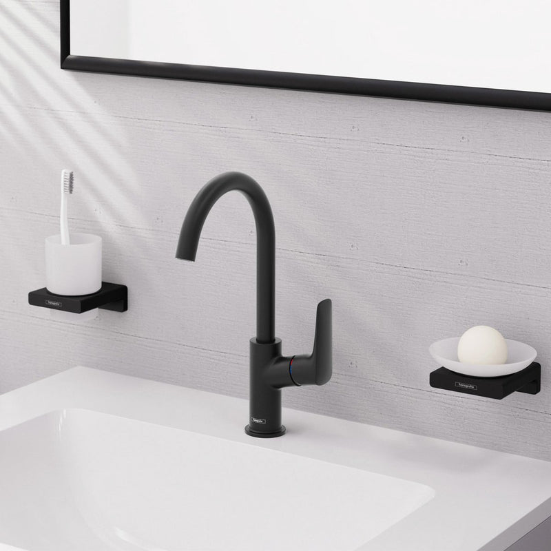Hansgrohe Logis - miscelatore lavabo - funzionamento monocomando - senza scarico - 210mm - bocca girevole - nero opaco