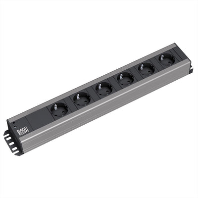 Regleta Bachmann 6x contacto a tierra, compatible con rack de 19 pulgadas, 2 m