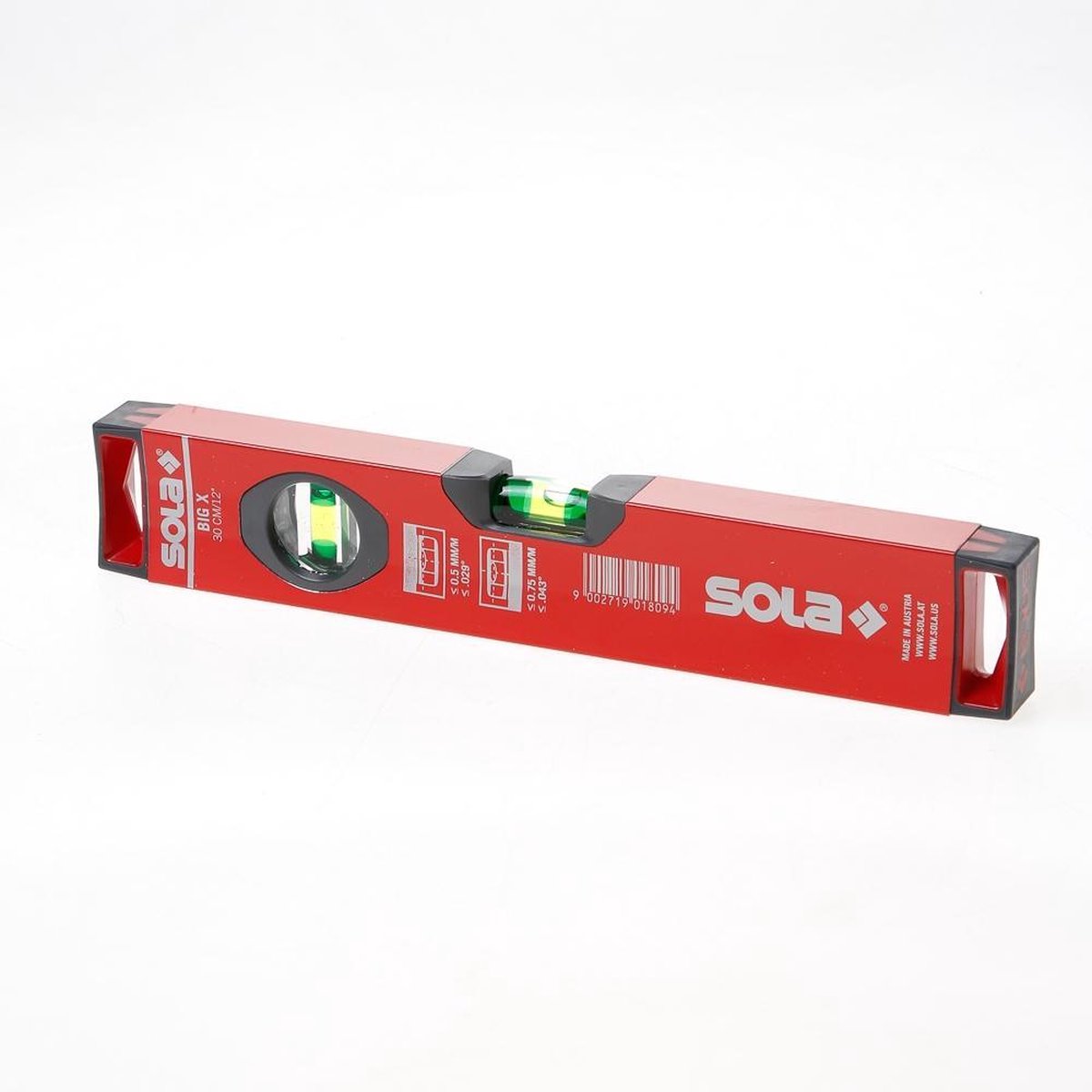 Sola bigx 30 waterpas x-profiel - 30 cm – 01370301 - 0.30 m - rood