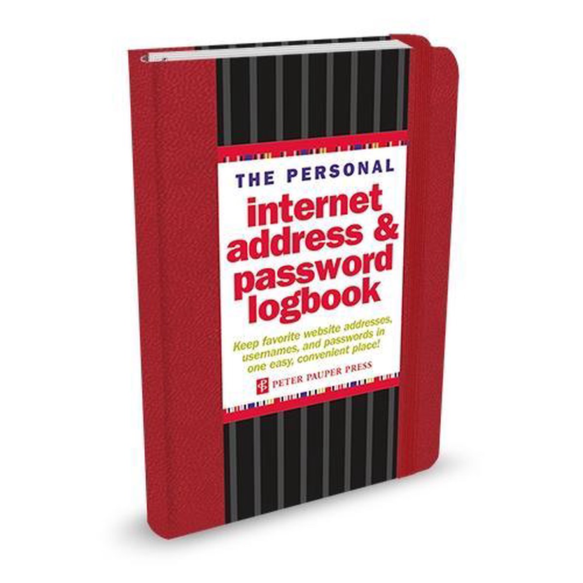 Comellopeter pauper peter pauper internet password logbook - red - met elastieksluiting - 11x15 cm