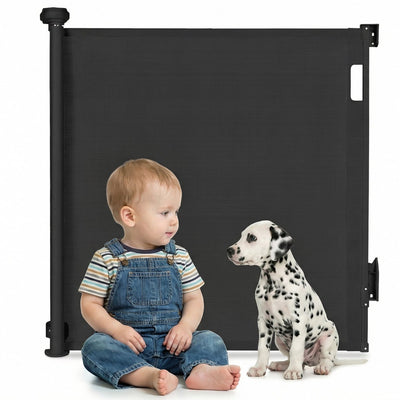 Cancello per scale avvolgibili Lionelo thea fino a 140 cm - senza soglia - doppia chiusura - resistente ai raggi UV - indicatore di chiusura - 3 clip di montaggio - cancelletto di sicurezza per animali domestici - per interni ed esterni - en 1930:2011