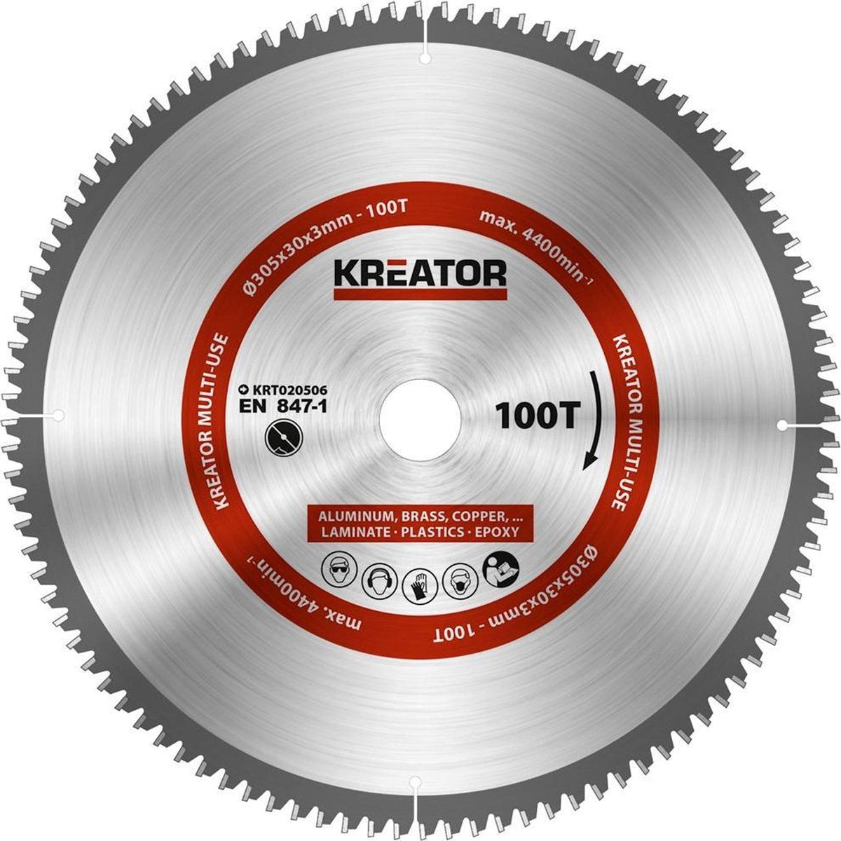 Lama per sega Kreator krt020506 legno - 305mm100t