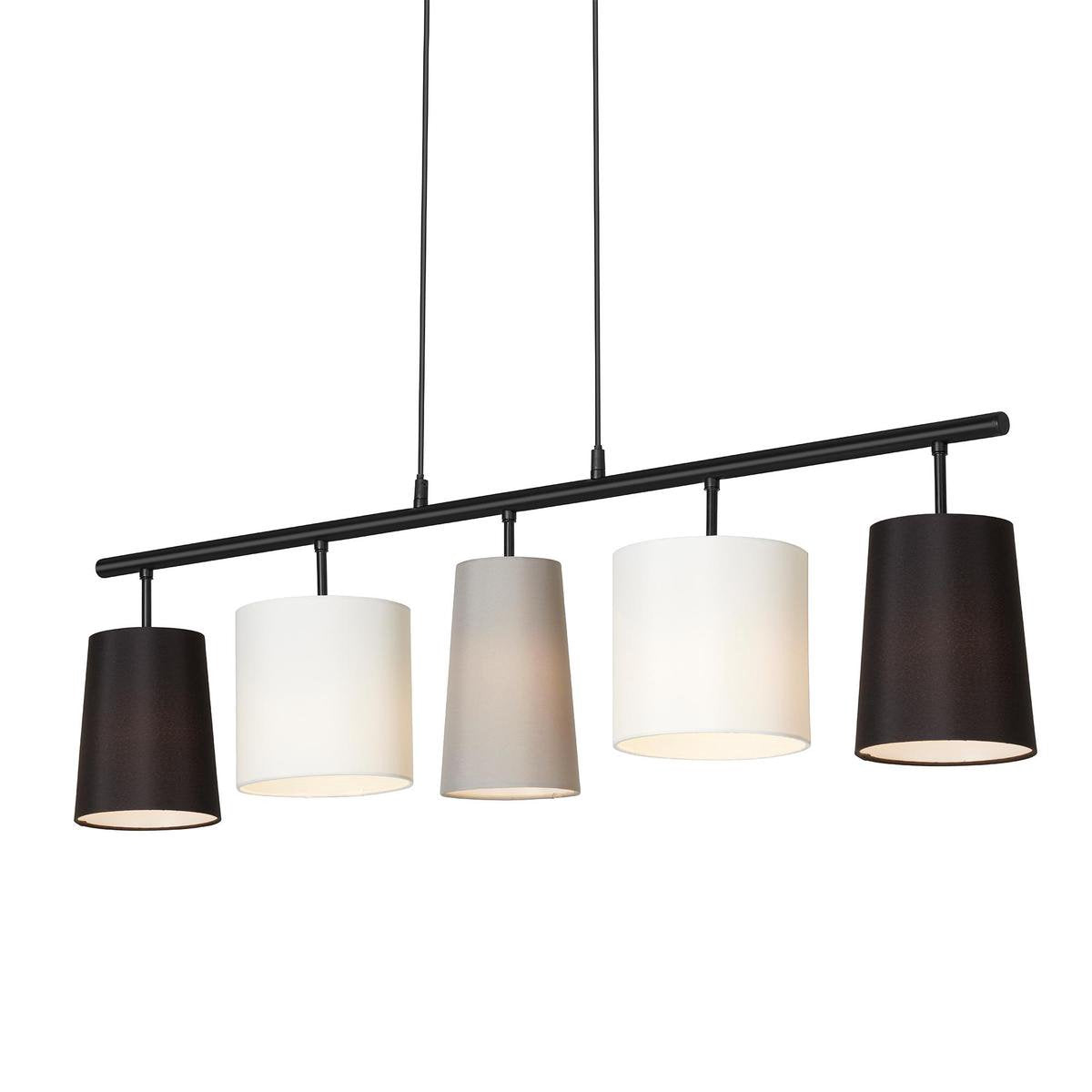 Briloner leuchten shade - lámpara colgante negra - 5 luces - pantalla textil - diseño de kare