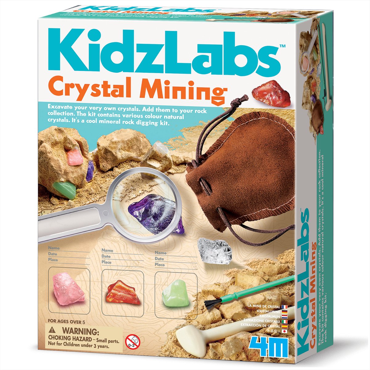 Kit de excavación de 4m - cristales - ciencia y juegos - recolección de minerales - kidzlabs - 5+