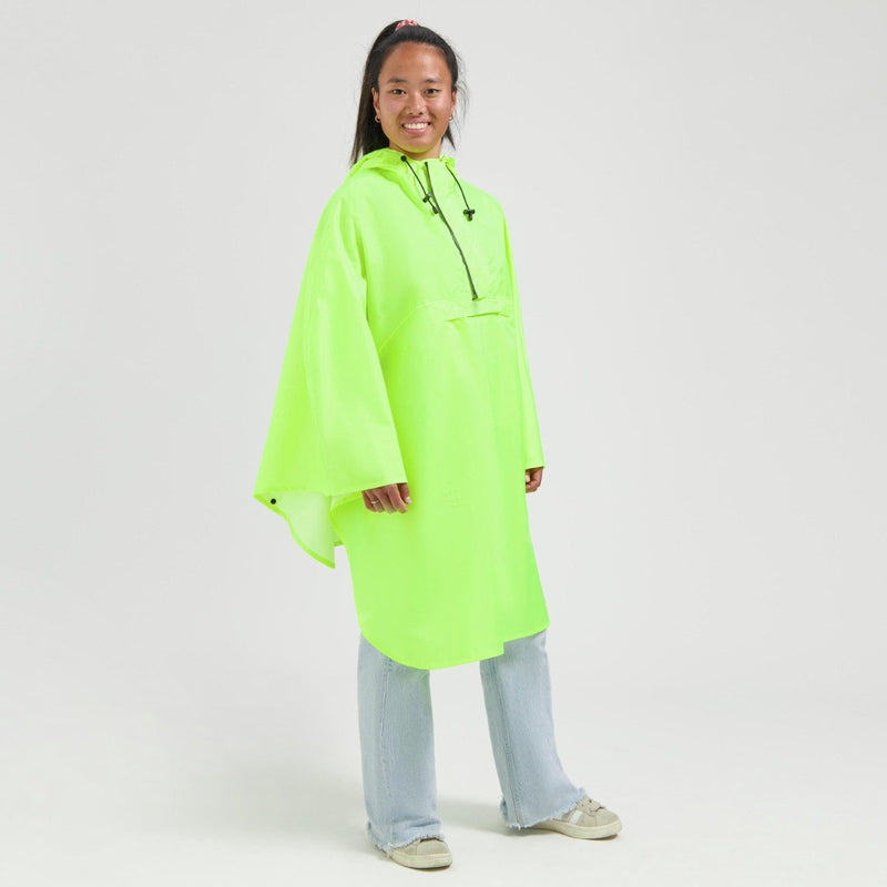 Poncho de lluvia Rogelli commuter core - impermeable - amarillo flúor - talla única