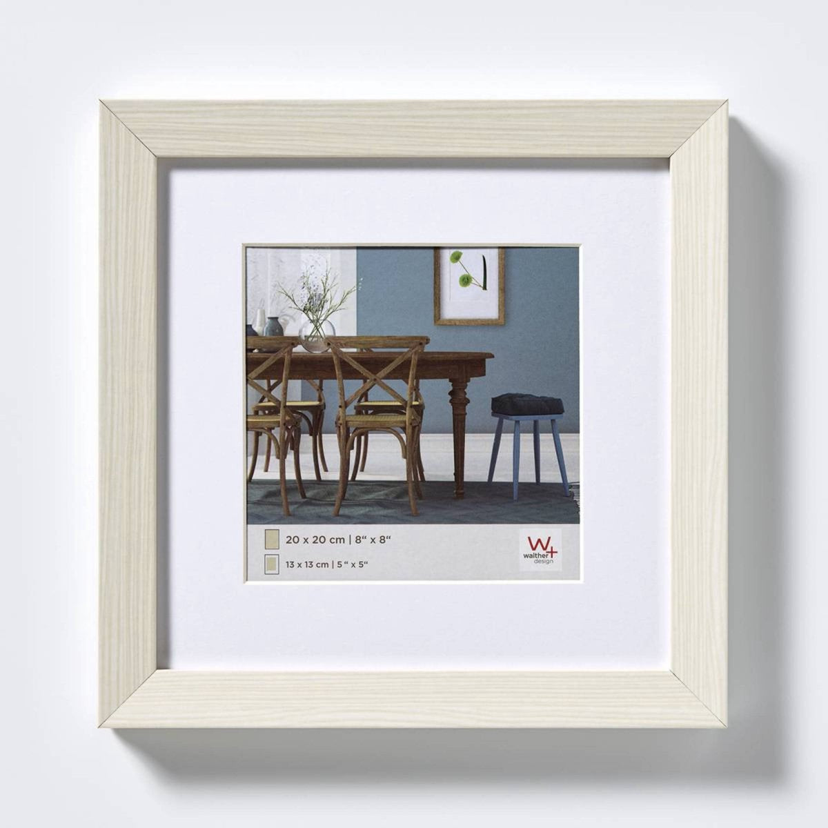 Walther fiorito - cornice in legno mdf - misura foto 20x20 cm - bianco