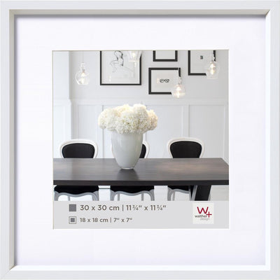 Stile Walther in acciaio - cornice in plastica - misura foto 30x30 cm - bianco
