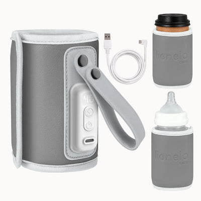 Lionelo thermup go – draagbare flessenwarmer – usb-c voeding – 5 temperatuurstanden (38–50°c) – voor babyflessen tot 70 mm – thermostaat tegen oververhitting – compact lichtgewicht (100 g) – bpa-vrij – inclusief usb-c kabel