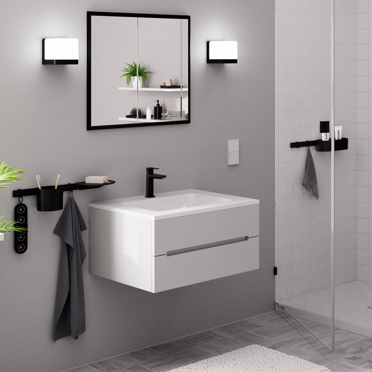 Hansgrohe logis fine - miscelatore lavabo - funzionamento monocomando - cool start risparmio energetico - senza scarico - 110mm - nero opaco