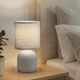 Briloner ino - tafellamp slaakamer - met stoffen kap keramiek voet - bedlamp - tafellampje - ø15cm x 28 cm - grijs