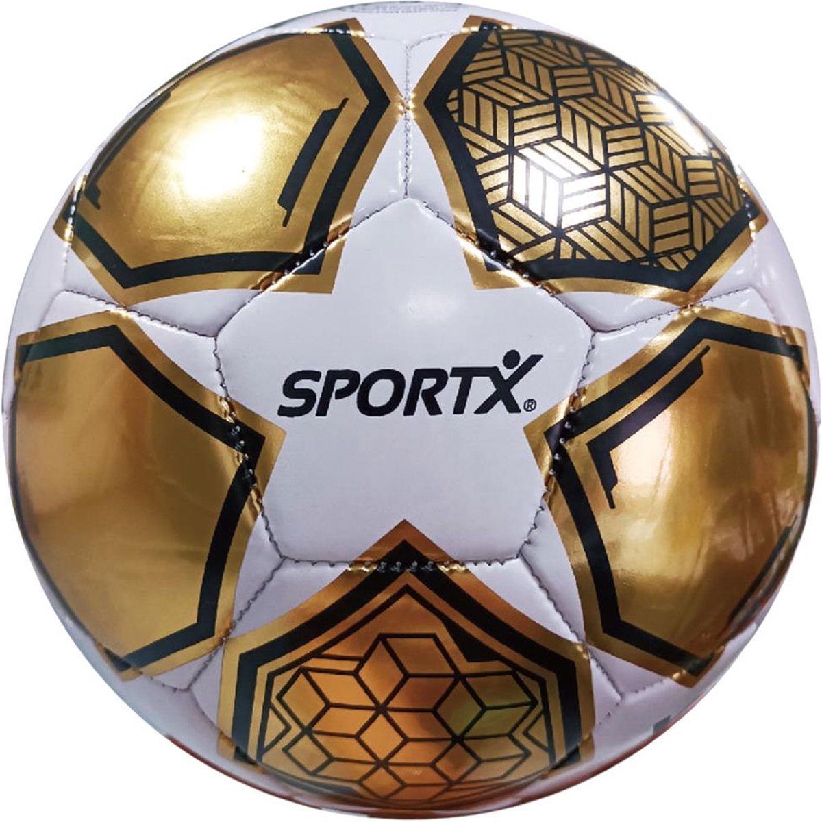 Sportx Football Gold White Star Metallic 330-350gr, 21 cm