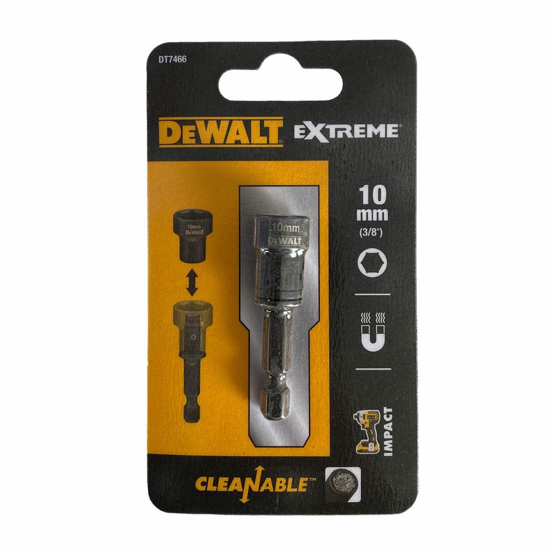 Dewalt dt7466-qz - llave de vaso magnética autolimpiante - 10 mm - resistente a impactos - conexión hexagonal 1 4