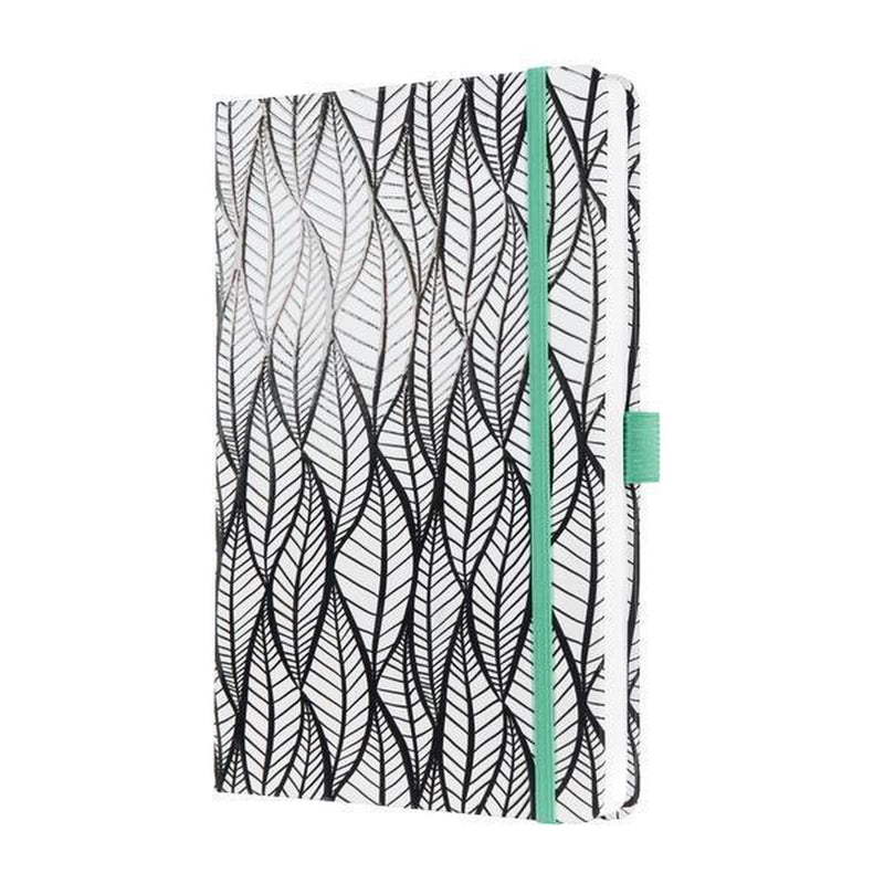Sigel quaderno jolie - foglie sbiancate - a5 - copertina rigida - 174 pagine - a righe - 80 grammi - si-jn323