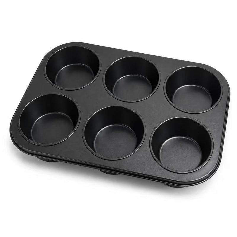 Stampo per muffin Sans Marque Kozie, 6 pezzi, senza marchio, senza pfas, con rivestimento antiaderente, per muffin e cupcake.