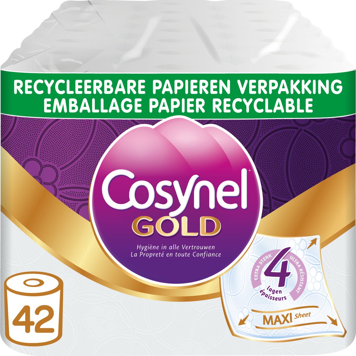 Cosynel toiletpapier - 42 rollen - gold wit (4-laags) - voordeelverpakking