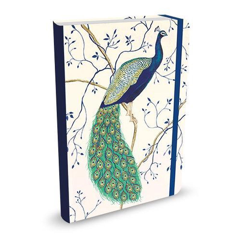 Peter pauper compacte notitieboek - peacock - met elastieksluiting - 13x18 cm