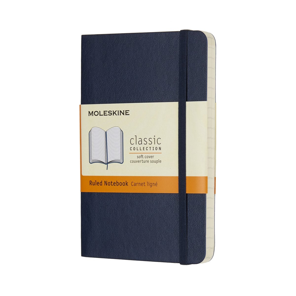 Taccuino classico Moleskine - tascabile - copertina morbida - a righe - blu zaffiro