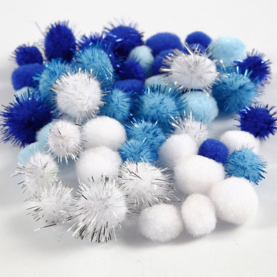 Creativ company pompoms, d 15+20 mm, various colors, 48 div 1 box