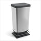 Rotho paso plus pedaalemmer - prullenbak - 40 ltr - bpa vrij - zilver