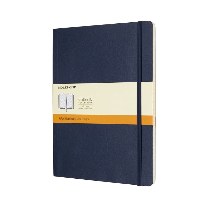 Taccuino classico Moleskine - extra large - copertina morbida - a righe - blu zaffiro