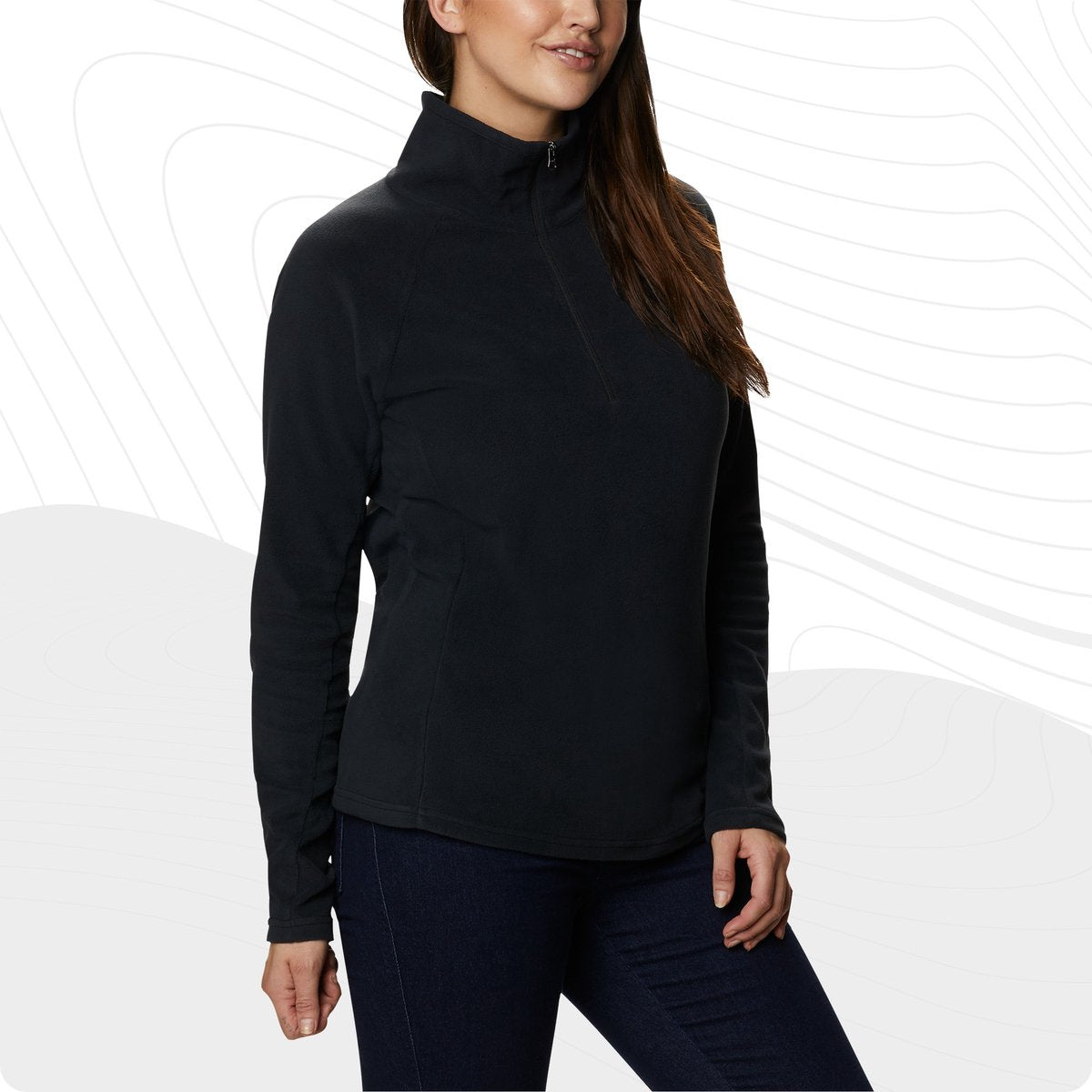 Columbia glacial™ iv 1 2 zip fleece sweater - fleece sweater with half zip - outdoor sweater women - black - size l