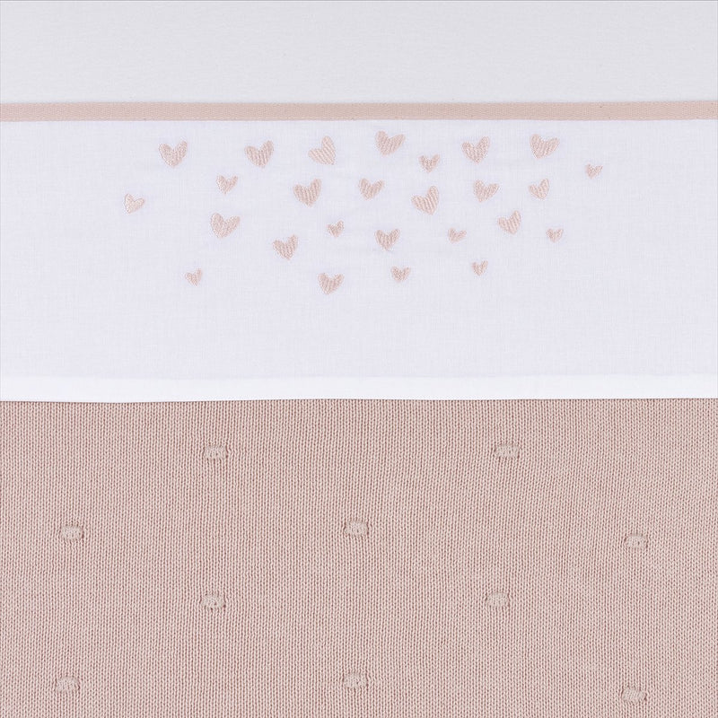 Meyco baby hearts wieglaken - soft pink - 75x100cm - 0.3 tog