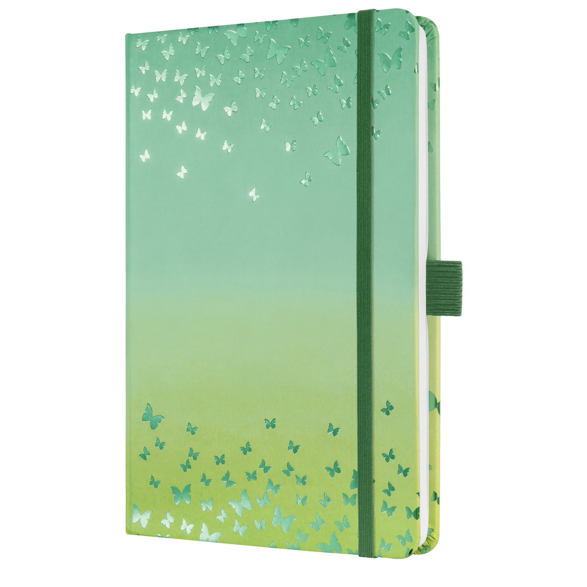 Sigel notitieboek - jolie - a5 - hardcover - 174 pagina's - 80 grams - lijn - butterfly confetti lime - si-jn347