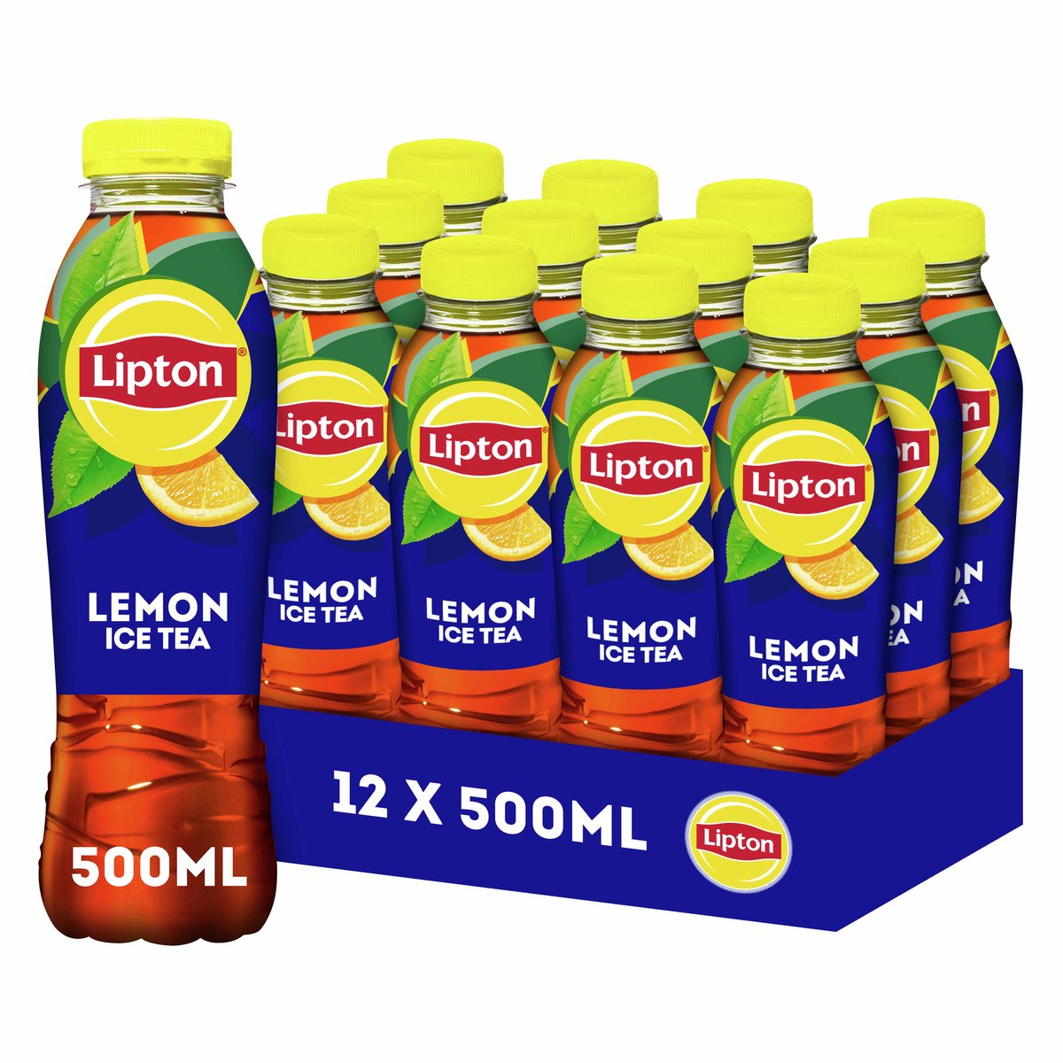 Lipton ice tea fles - lemon - laag in calorieën - 12 x 500 ml - voordeelverpakking