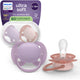Philips avent ultra soft – ciuccio in silicone super soft (6-18 mesi) – per pelli sensibili – 2 pezzi – scf091 43