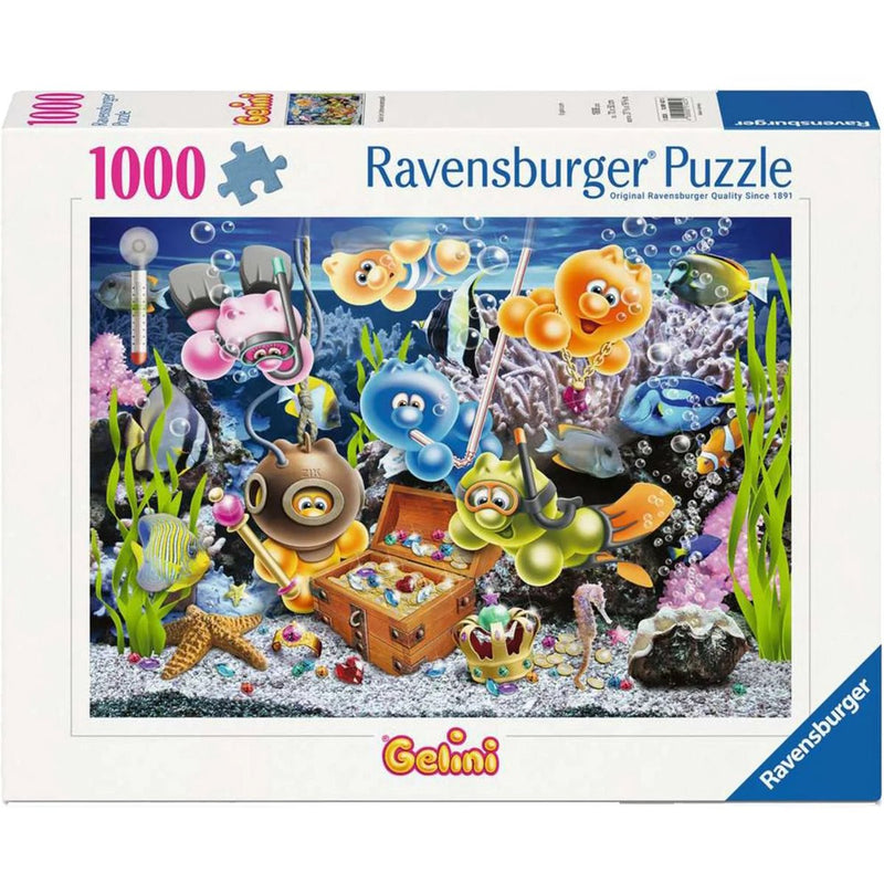 Ravensburger puzzle gelini divertimento subacqueo 1000 pezzi cartone animato.