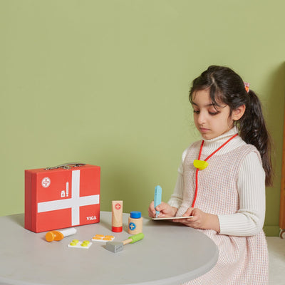 Juego de médico de madera Viga, 11 piezas 1 juego