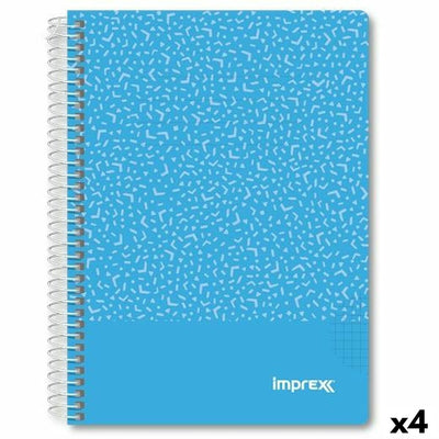 Imprex schrift blauw a5 80 lakens (4 stuks)
