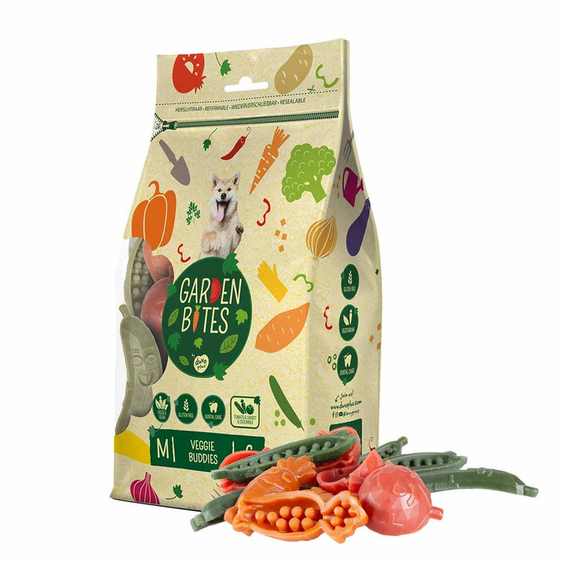 Garden Morsi duvoplus - snack per cani Veggie Buddies - dolcetti per cani - vegetariani senza glutine - medi 6 pezzi