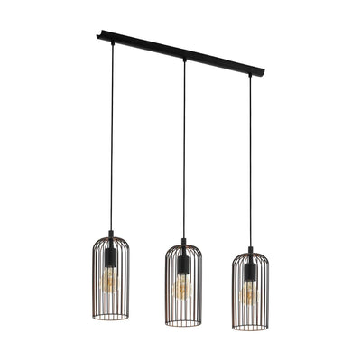 Lampada a sospensione Eglo roccamena - e27 - 73 cm - rame nero