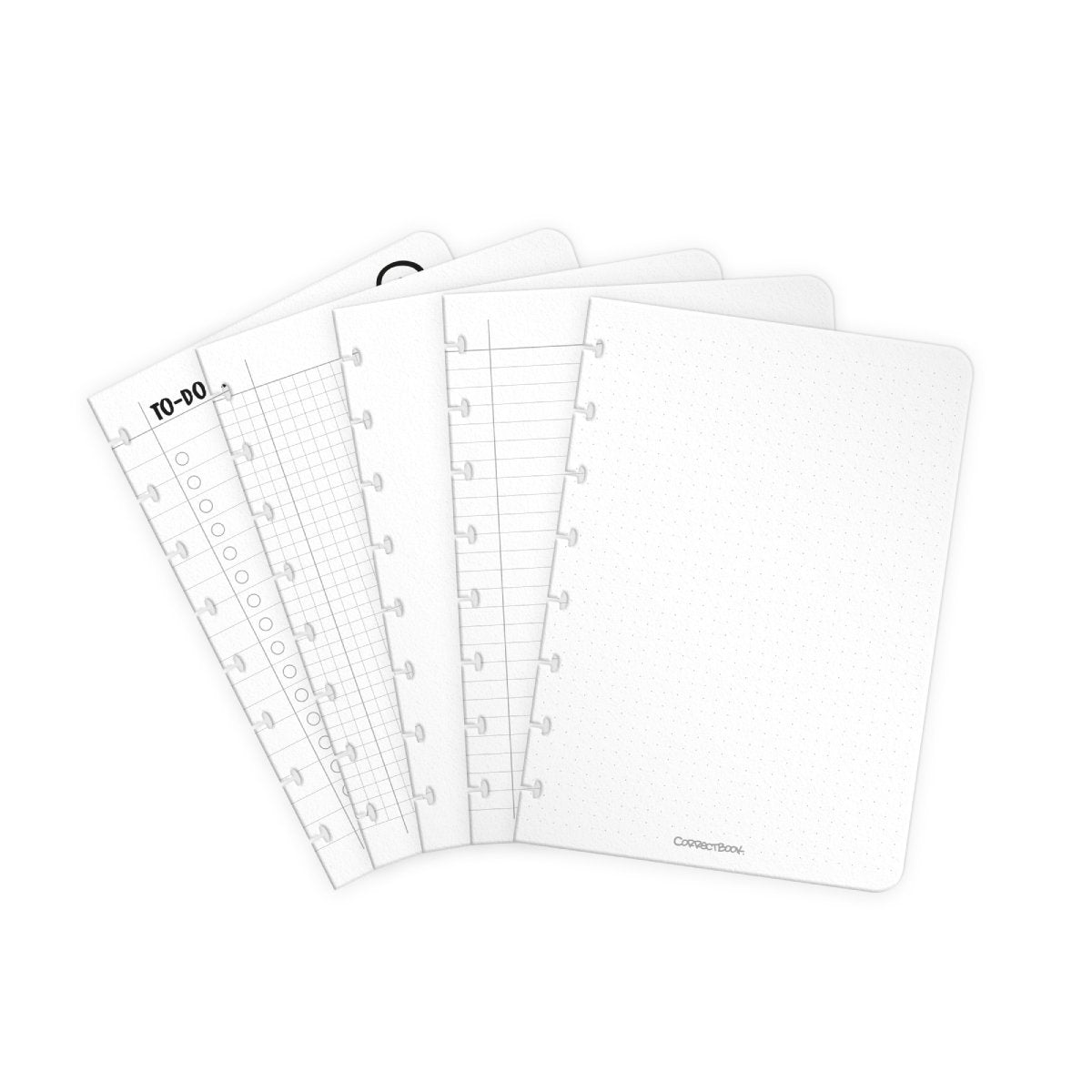 Correctbook a5 extra pagina’s mix – uitbreidingsset – 5 herbruikbare, uitwisbare bladen