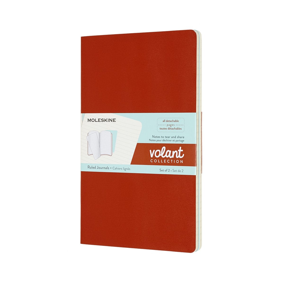 Quaderni Moleskine con balze - grandi - a righe - blu arancio