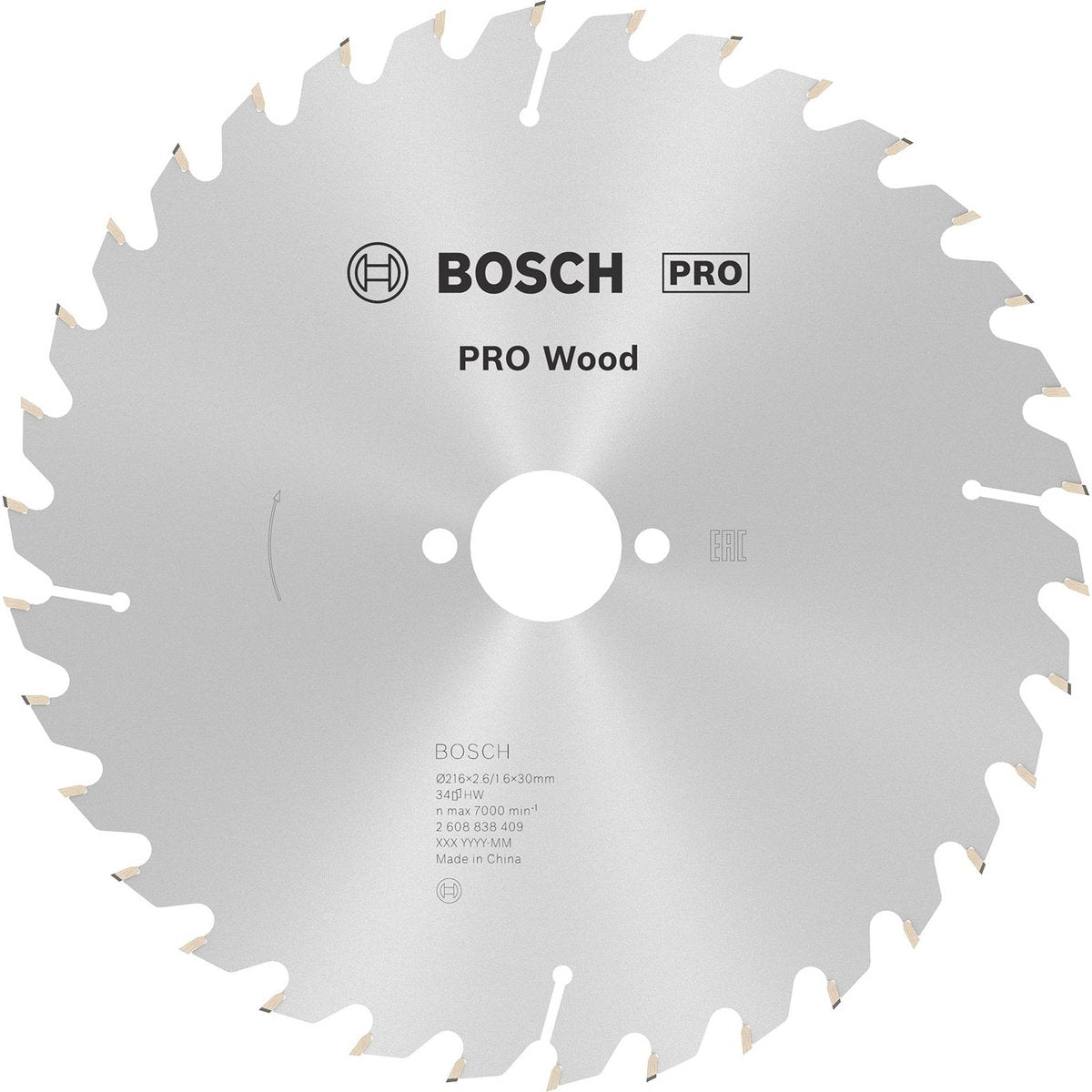 Accesorios bosch optiline 2608838409 hoja de sierra circular 216 x 30 x 1,6 mm número de dientes: 34 1 pieza(s)