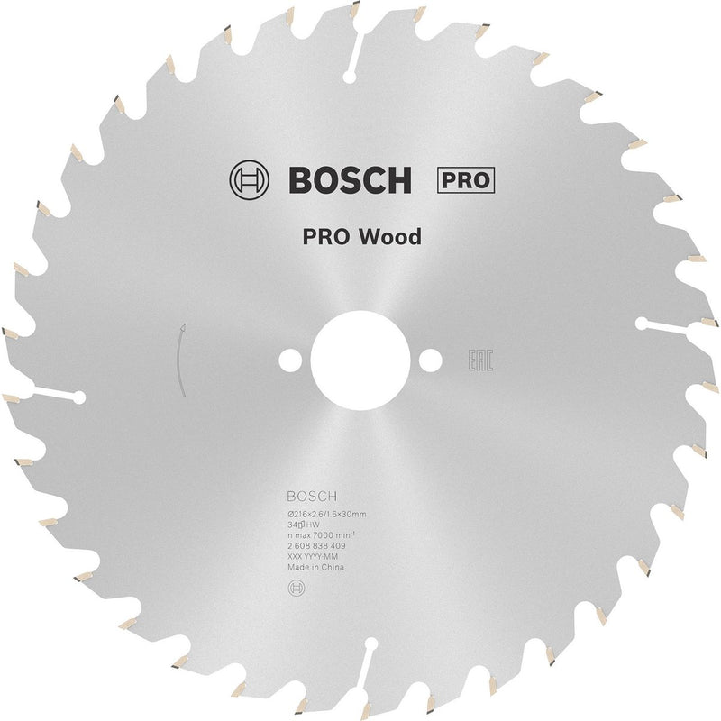 Accesorios bosch optiline 2608838409 hoja de sierra circular 216 x 30 x 1,6 mm número de dientes: 34 1 pieza(s)