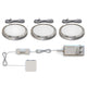 B.K. luce - illuminazione sottobanco - illuminazione cucina - 3.000 k - 170 lm - ø5,9 cm - argento - set di 3