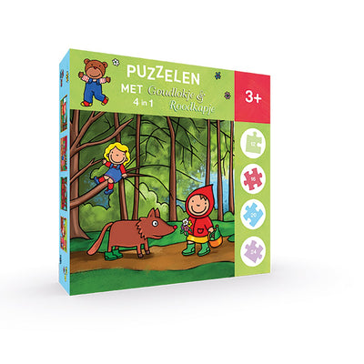 Puzzle Clavis con Riccioli d'Oro e Cappuccetto Rosso. Puzzle 4 in 1