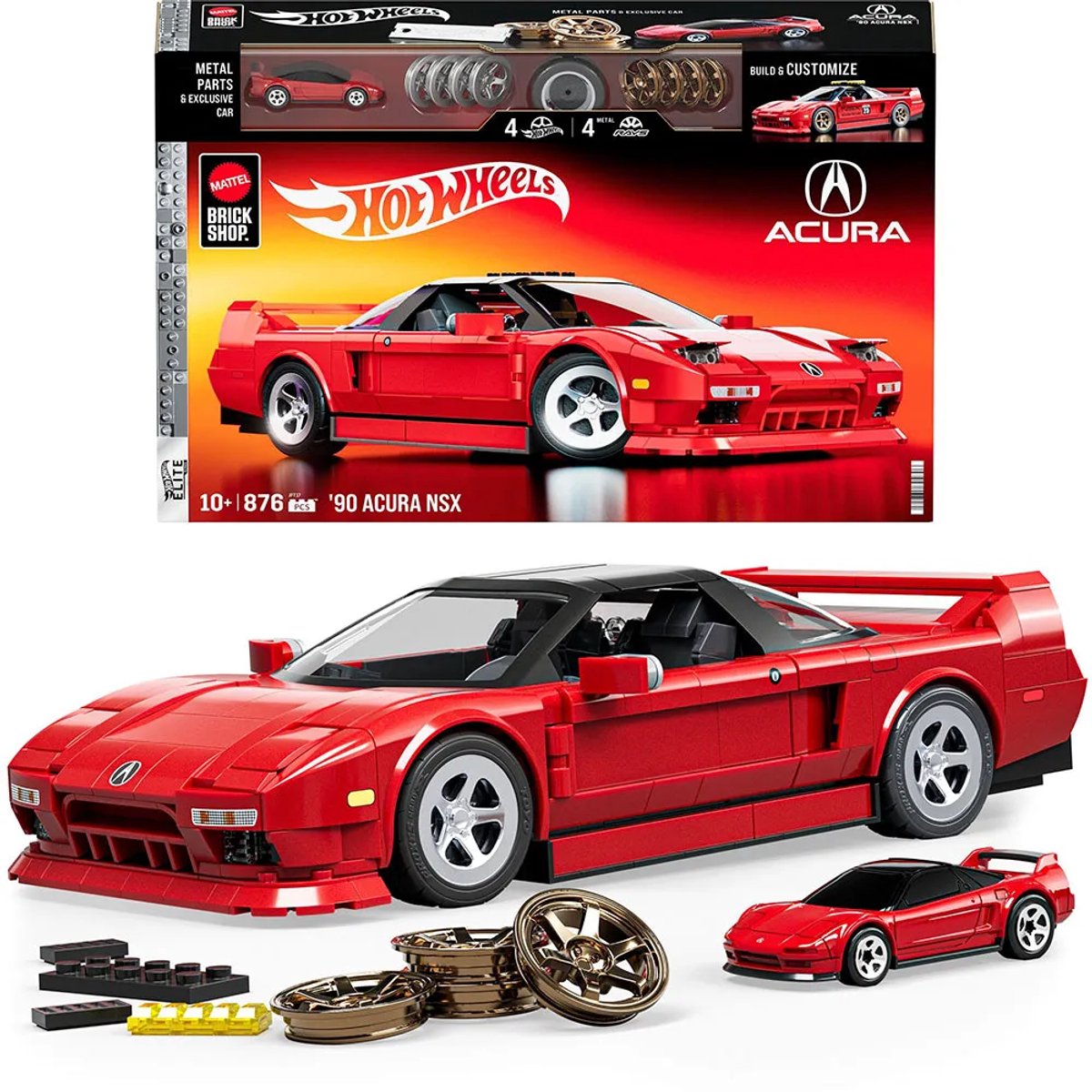 Mattel Brick Shop Hot Wheels serie Elite - Acura nsx del '90 - 876 parti