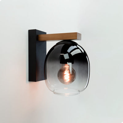 Lampada da parete Eglo Filago - e27 - 20 cm - marrone|nero - vetro