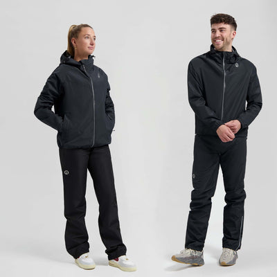 Rogelli commuter core traje de lluvia para hombres y mujeres - impermeable - negro - s