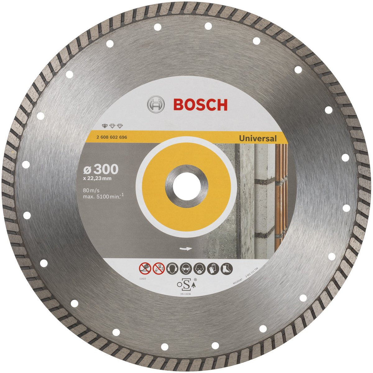 Bosch - disco de corte diamantado estándar para turbo universal 300 x 22,23 x 3 x 10 mm