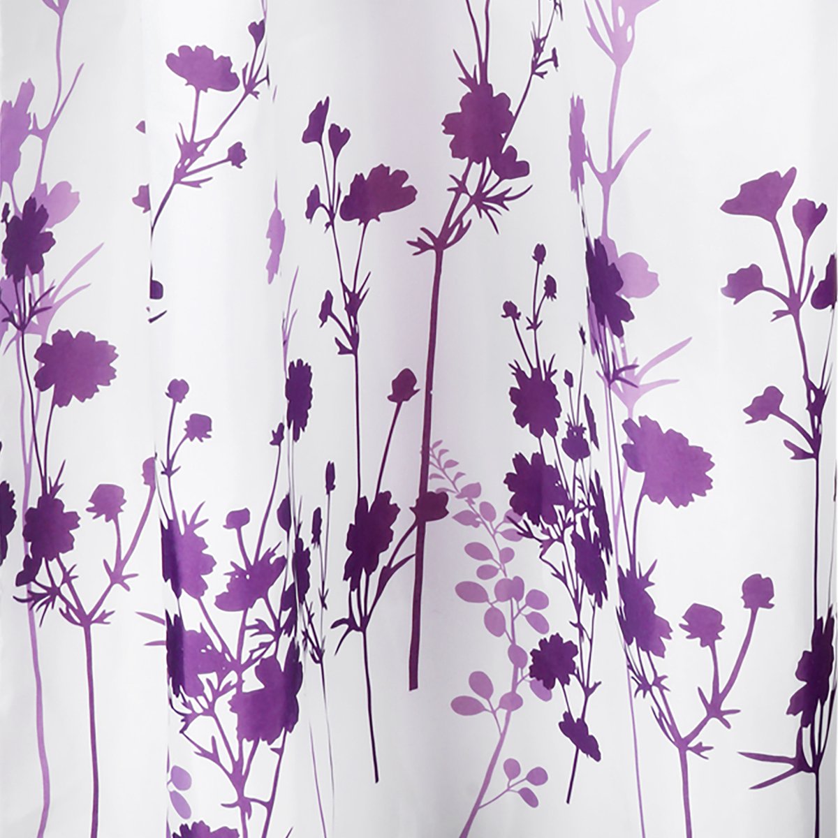Cortina de ducha Differnz folia - 180 x 200 cm - ponderada - 100% poliéster - blanco violeta