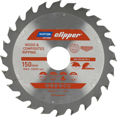 Norton - lama per sega circolare - 150mm - per legno e compositi - 24 denti